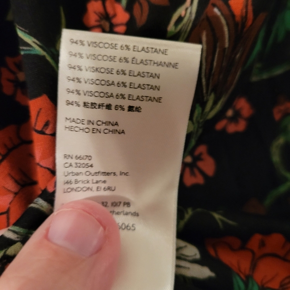 Free People Floral Black Long Sleeve Women's Top Size Large - Picture 7 of 10